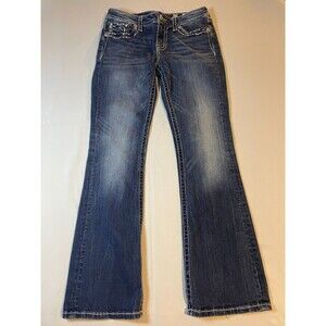 Miss Me Low Rise Bootcut Jeans Womens Size 29 Blue Dark Wash Denim Y2K 90s